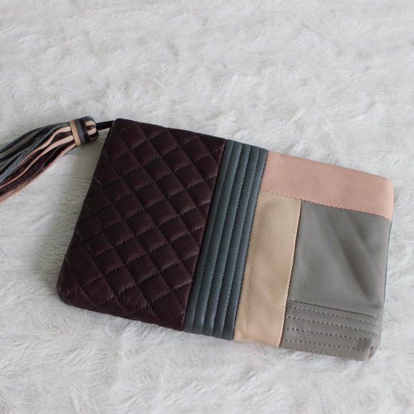EUC: Leather ColorBlock Clutch. FINAL PRICE DROP - Picture 1 of 7